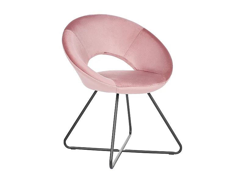 Sedia da pranzo RACHEL Velluto Rosa
