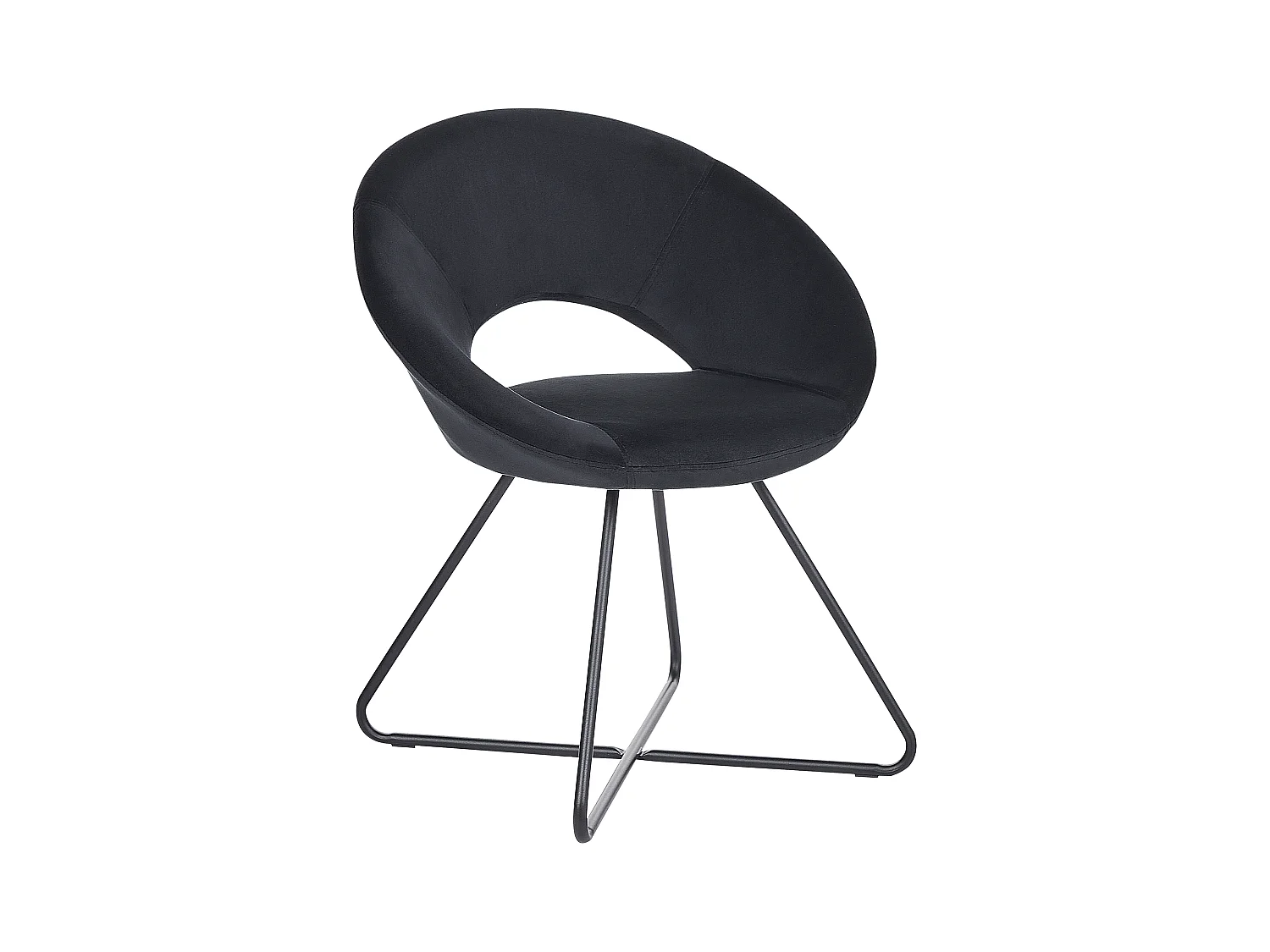 Chaise de salle à manger RACHEL Velours Noir