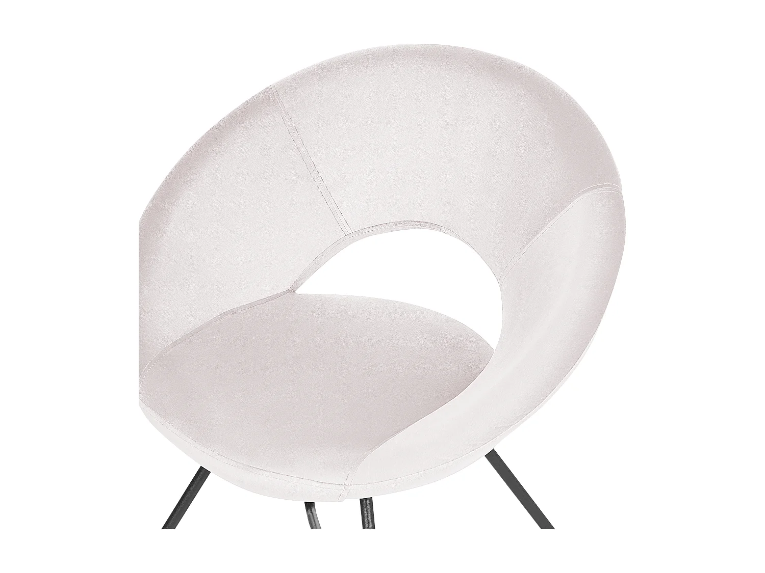 Chaise de salle à manger RACHEL Velours Blanc cassé