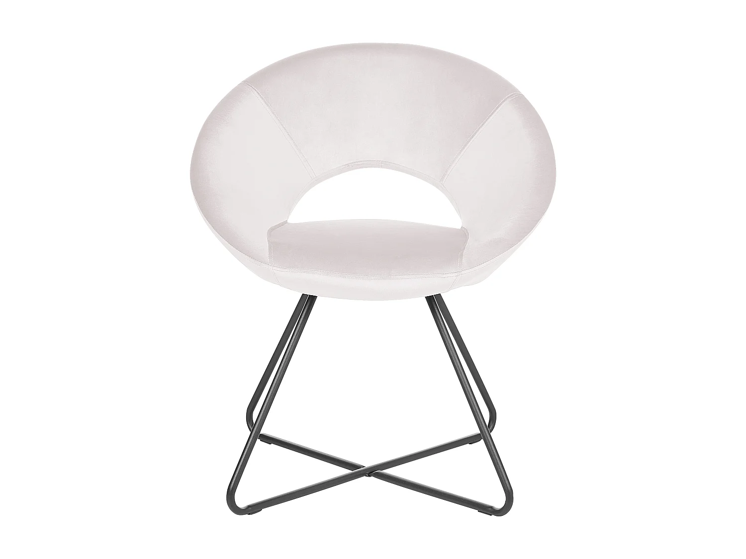 Chaise de salle à manger RACHEL Velours Blanc cassé