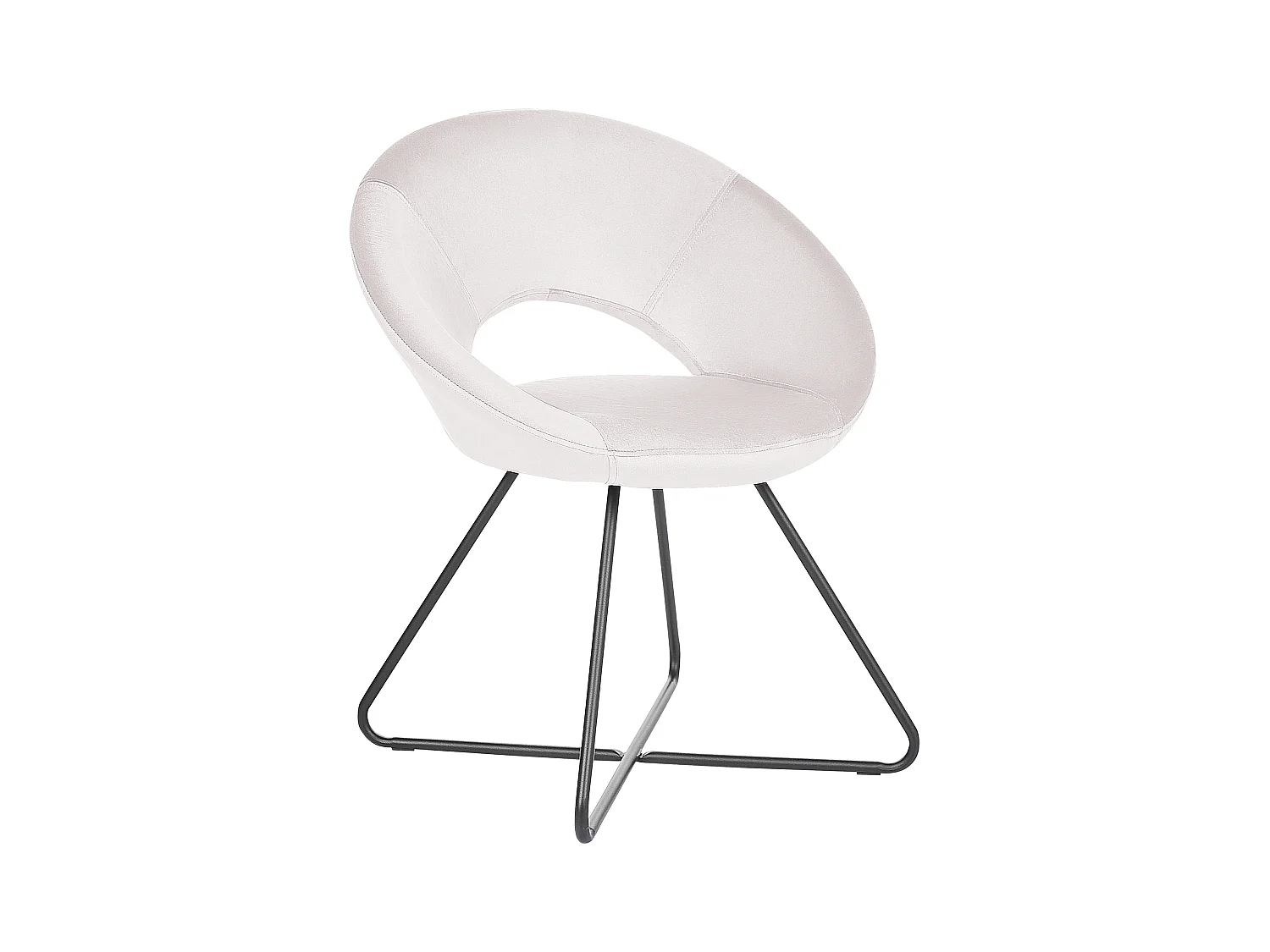 Chaise de salle à manger RACHEL Velours Blanc cassé