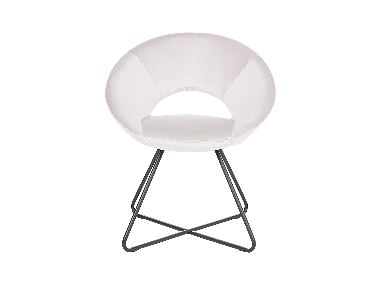 Chaise de salle à manger RACHEL Velours Blanc cassé