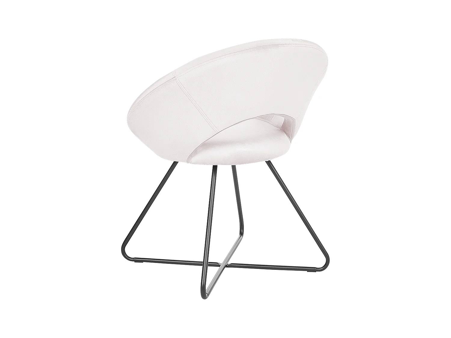 Chaise de salle à manger RACHEL Velours Blanc cassé