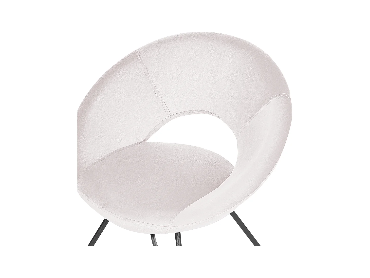 Chaise de salle à manger RACHEL Velours Blanc cassé