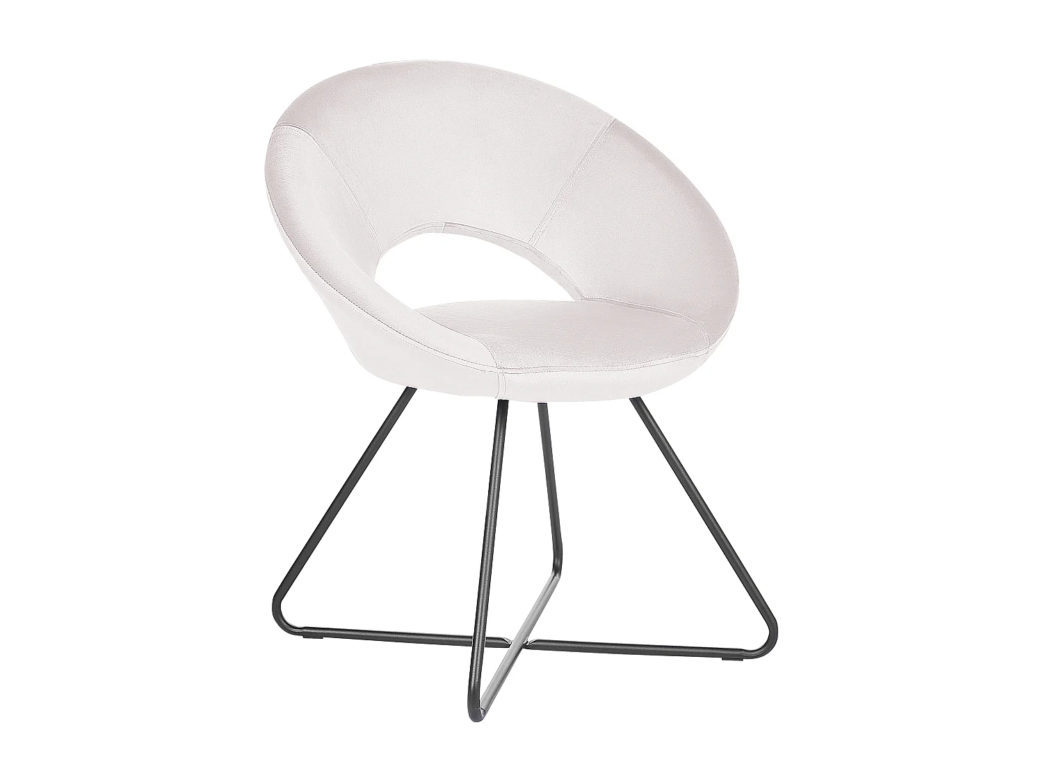 Chaise de salle à manger RACHEL Velours Blanc cassé