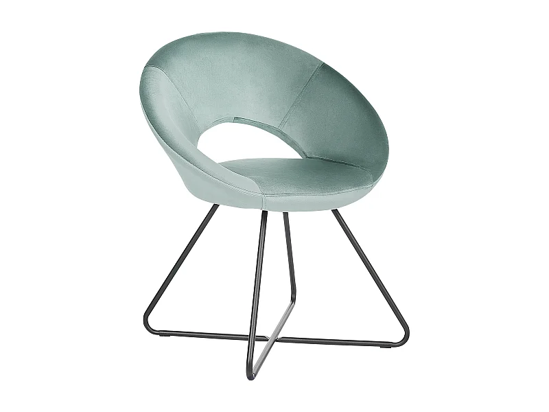 Chaise de salle à manger RACHEL Velours Vert menthe