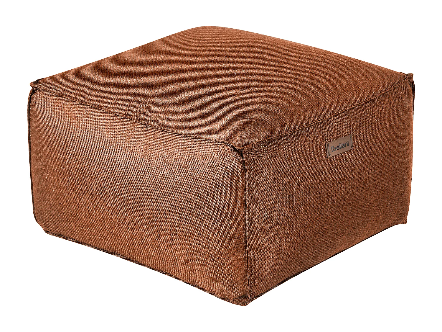 Pouf Sitzpouf Sitzhocker Leinenoptik braun 50x50 cm Quadrat Modern Skandi Mukki