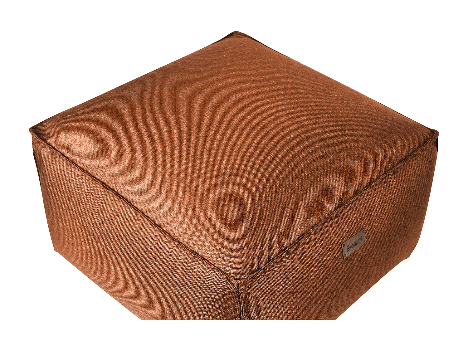 Pouf Sitzpouf Sitzhocker Leinenoptik braun 50x50 cm Quadrat Modern Skandi Mukki