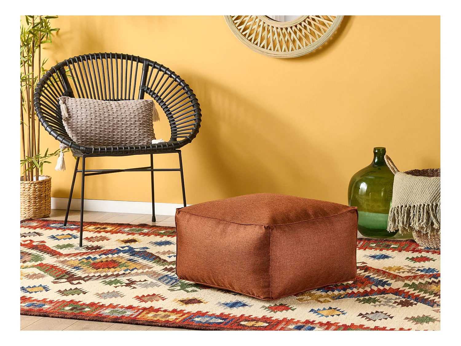 Puf MUKKI Marrón dorado 50 cm 50 cm 30 cm