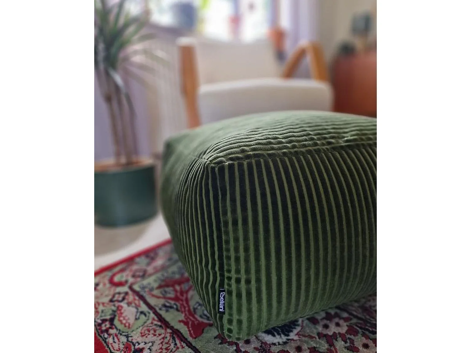 Pouf MUKKI Baumwolle Dunkelgrün 50 cm 50 cm 30 cm