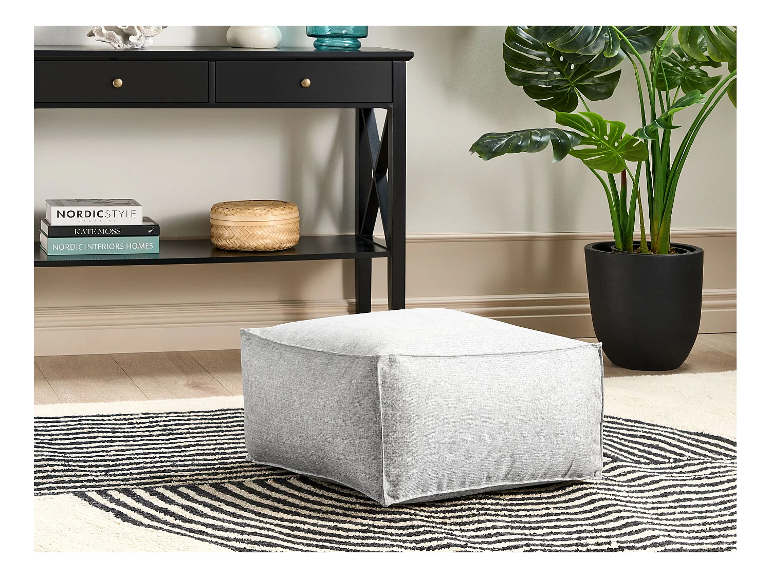 Puf MUKKI Gris 50 cm 50 cm 30 cm