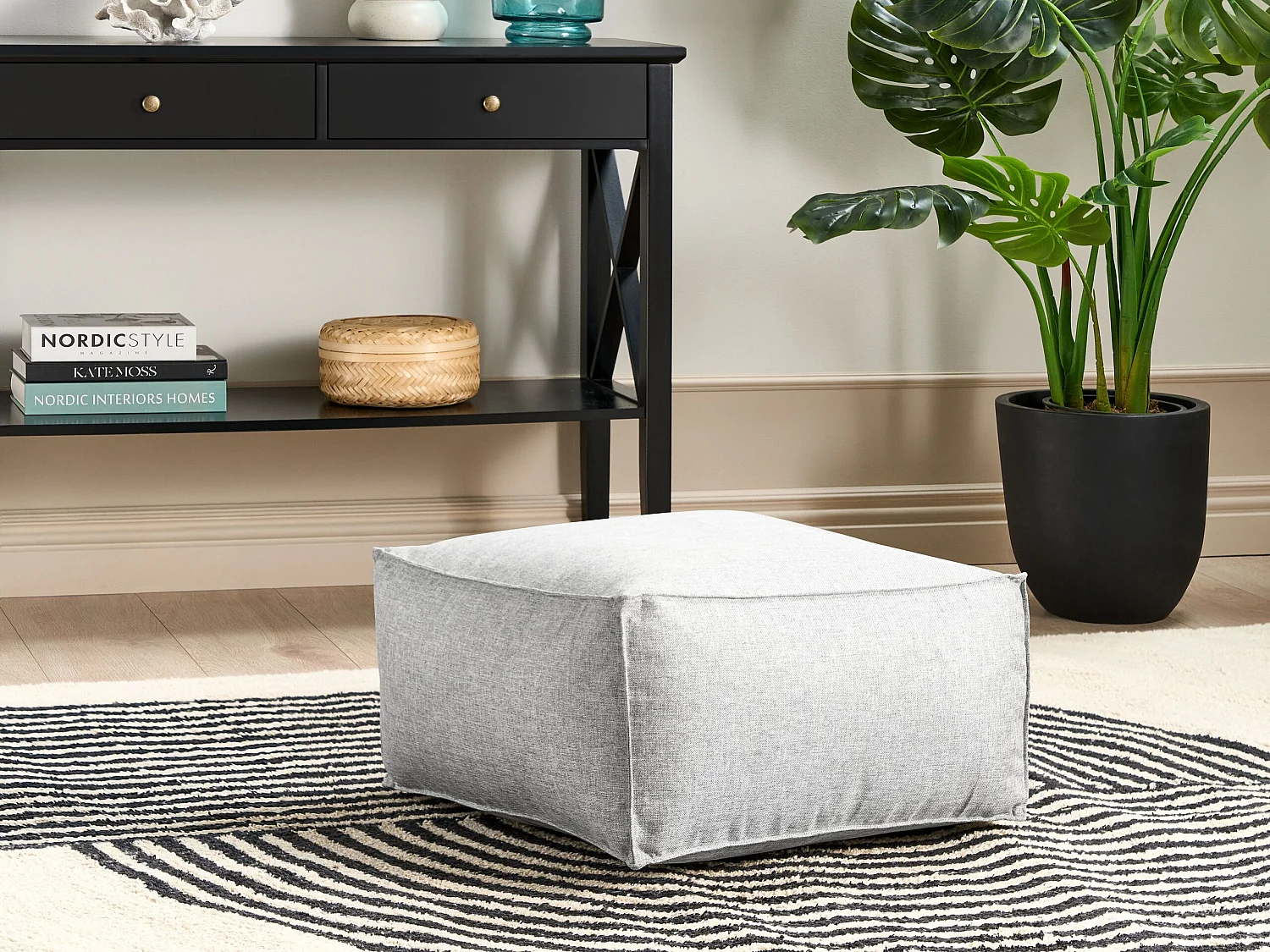 Pouf MUKKI Gris 50 cm 50 cm 30 cm