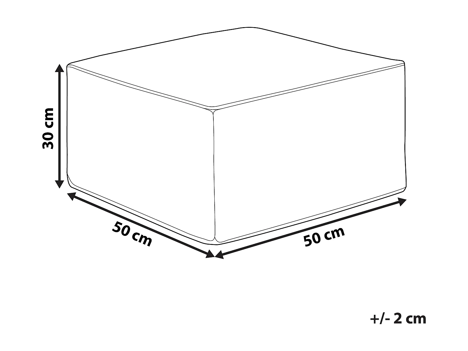 Poef MUKKI Grijs 50 cm 50 cm 30 cm