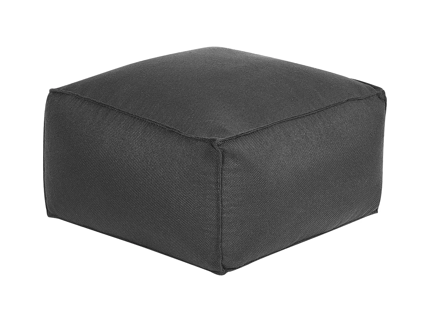 Pouf Sitzpouf Sitzhocker Leinenoptik schwarz 50x50cm Quadrat Modern Skandi Mukki