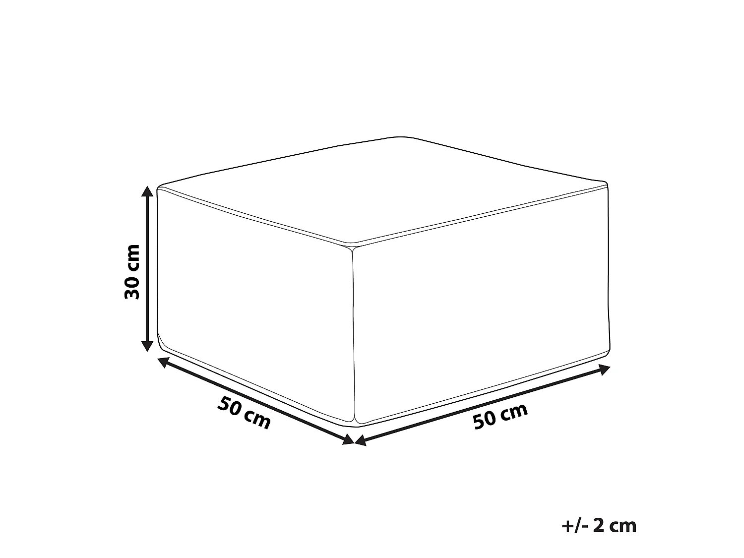 Poef MUKKI Zwart 50 cm 50 cm 30 cm