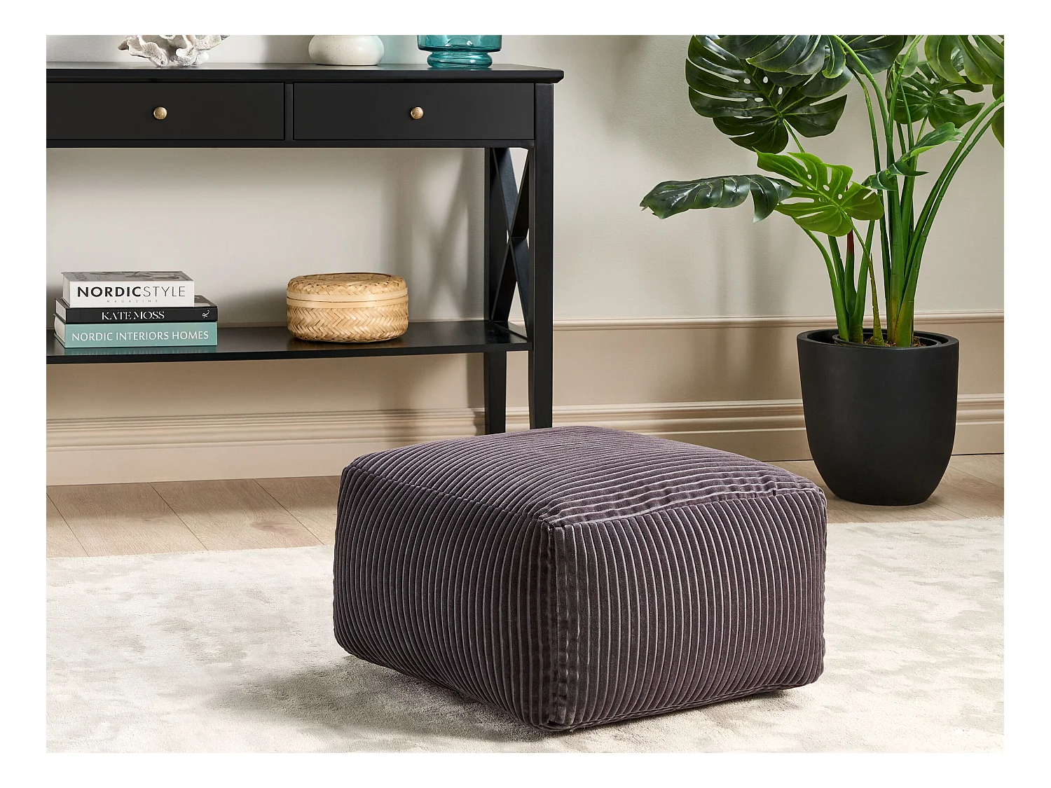Pouf MUKKI Coton Gris foncé