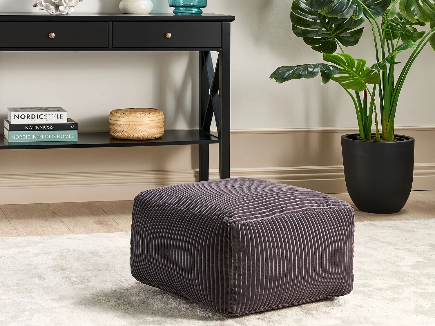 Pouf MUKKI Coton Gris foncé