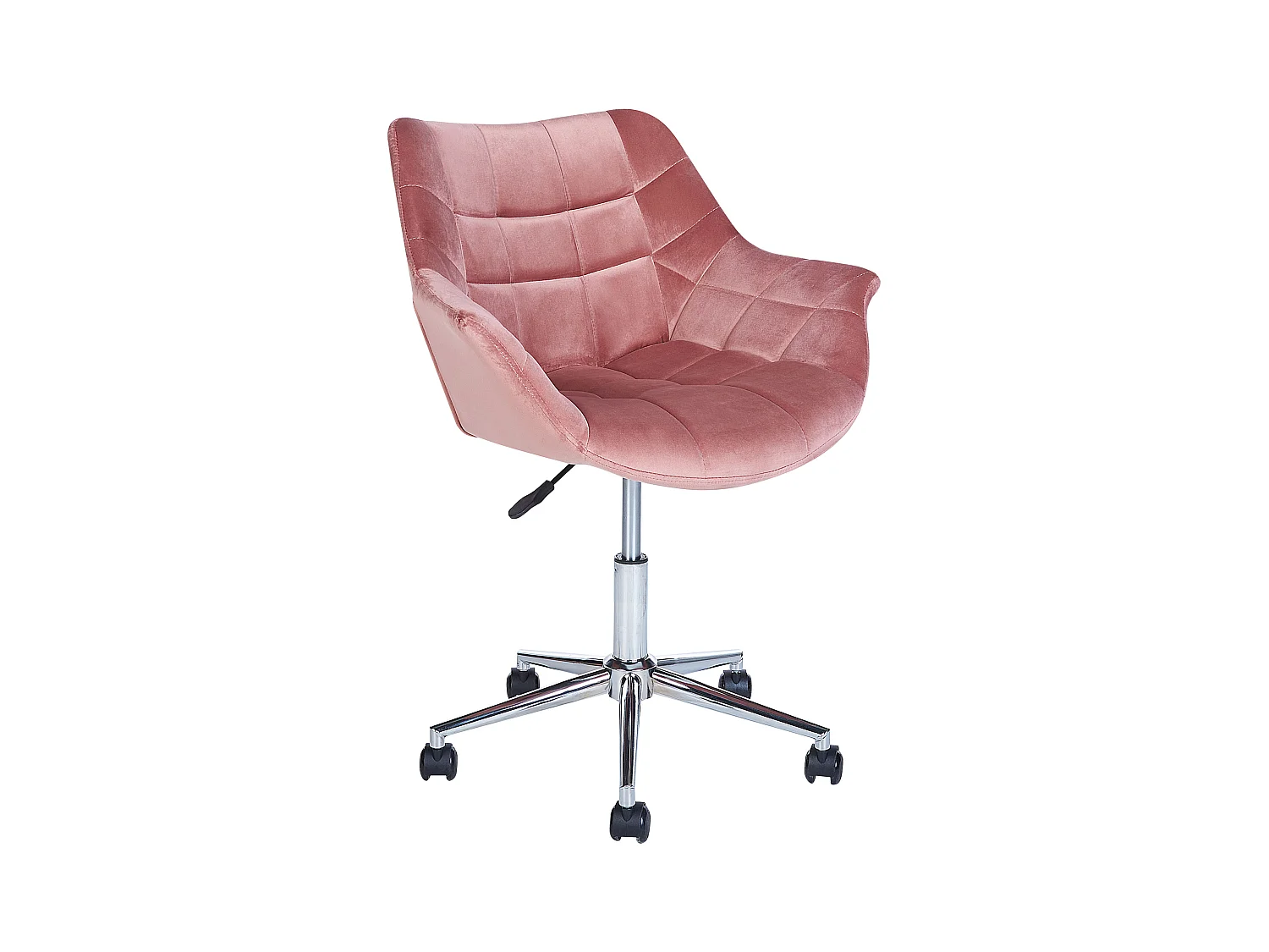 Moderner Bürodrehstuhl höhenverstellbarer Sessel Samt Rosa Labelle