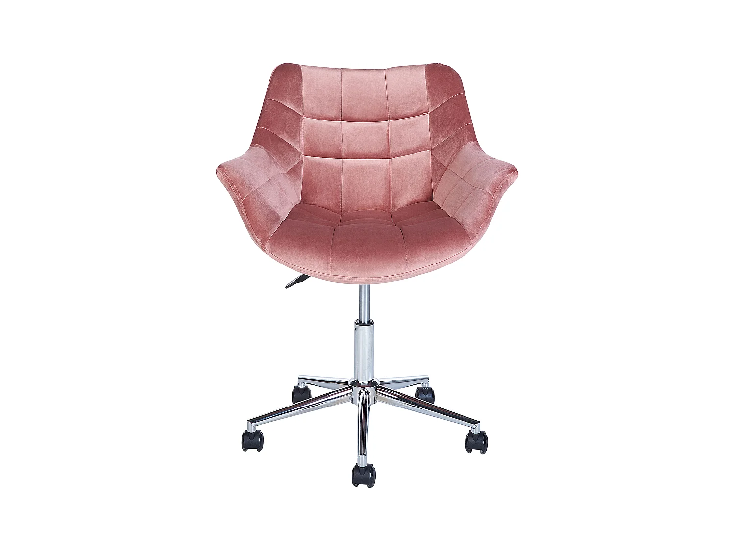 Moderner Bürodrehstuhl höhenverstellbarer Sessel Samt Rosa Labelle