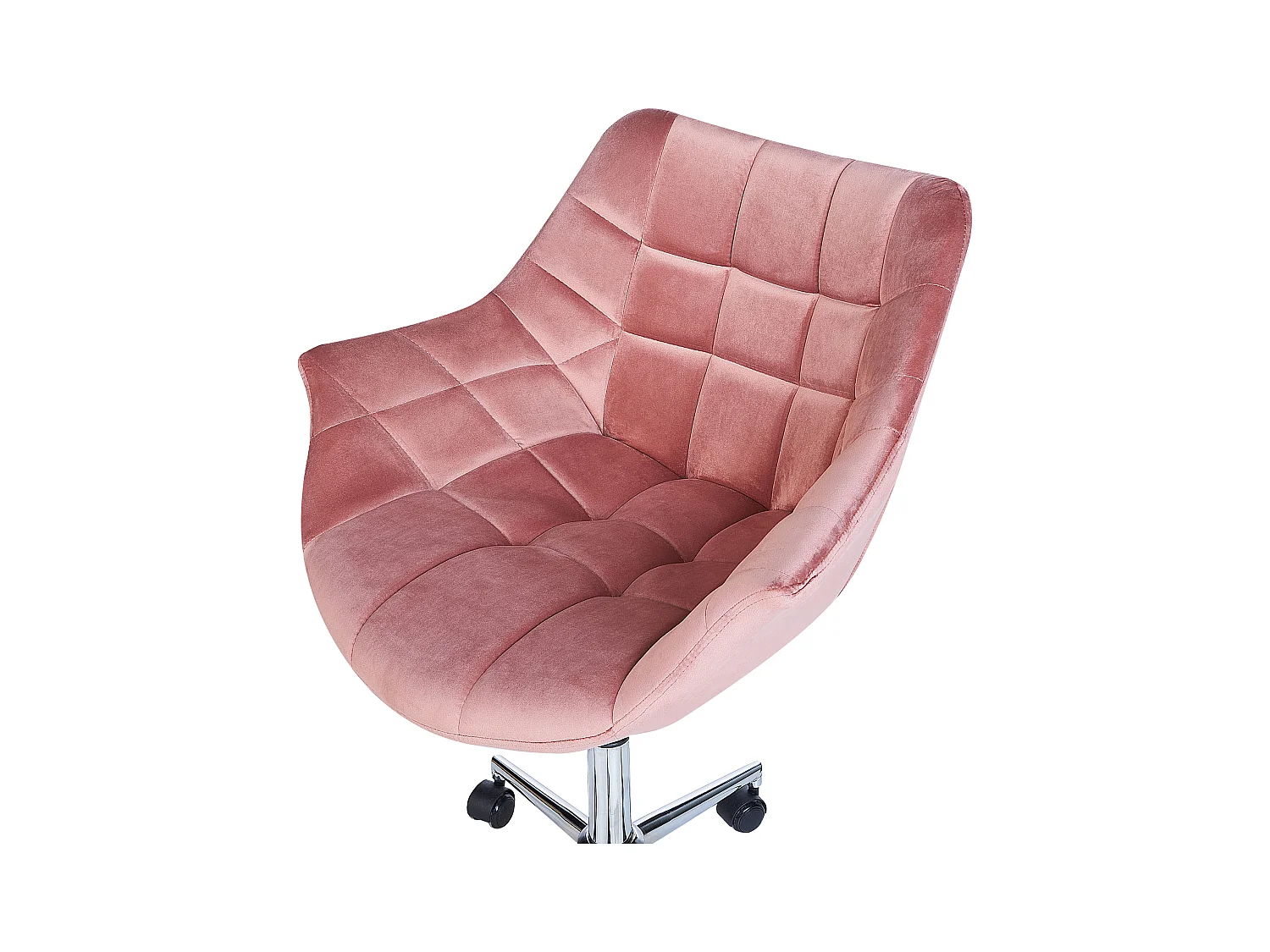 Moderner Bürodrehstuhl höhenverstellbarer Sessel Samt Rosa Labelle