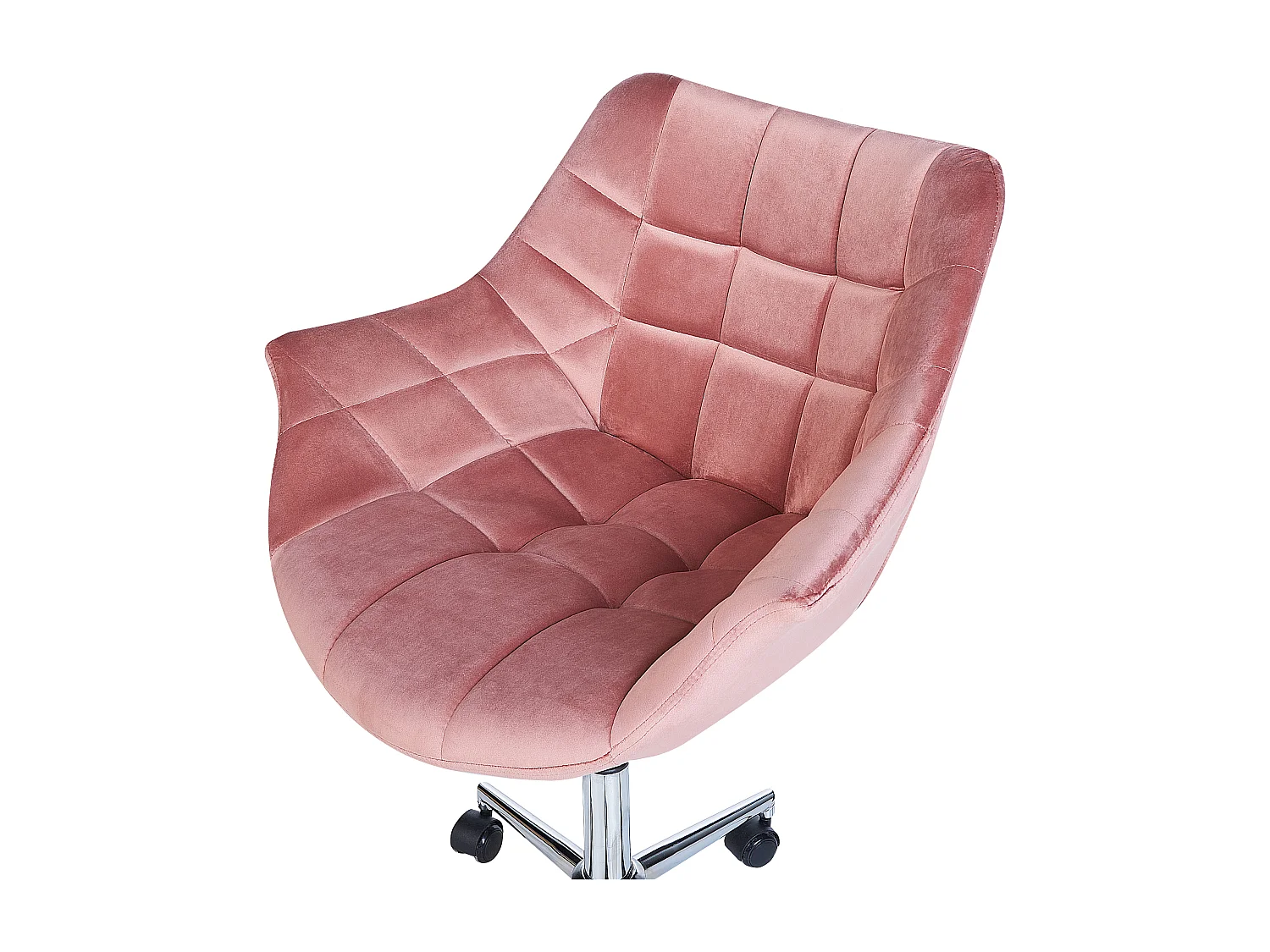 Moderner Bürodrehstuhl höhenverstellbarer Sessel Samt Rosa Labelle