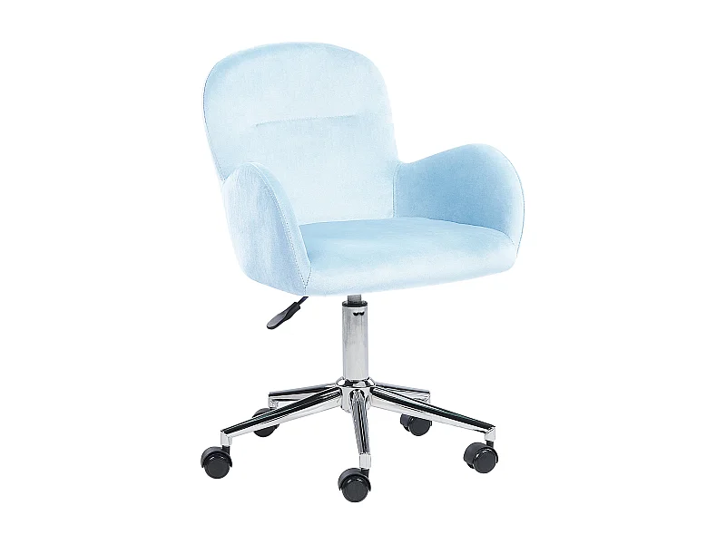 Cadeira de escritório PRIDDY Veludo Azul claro