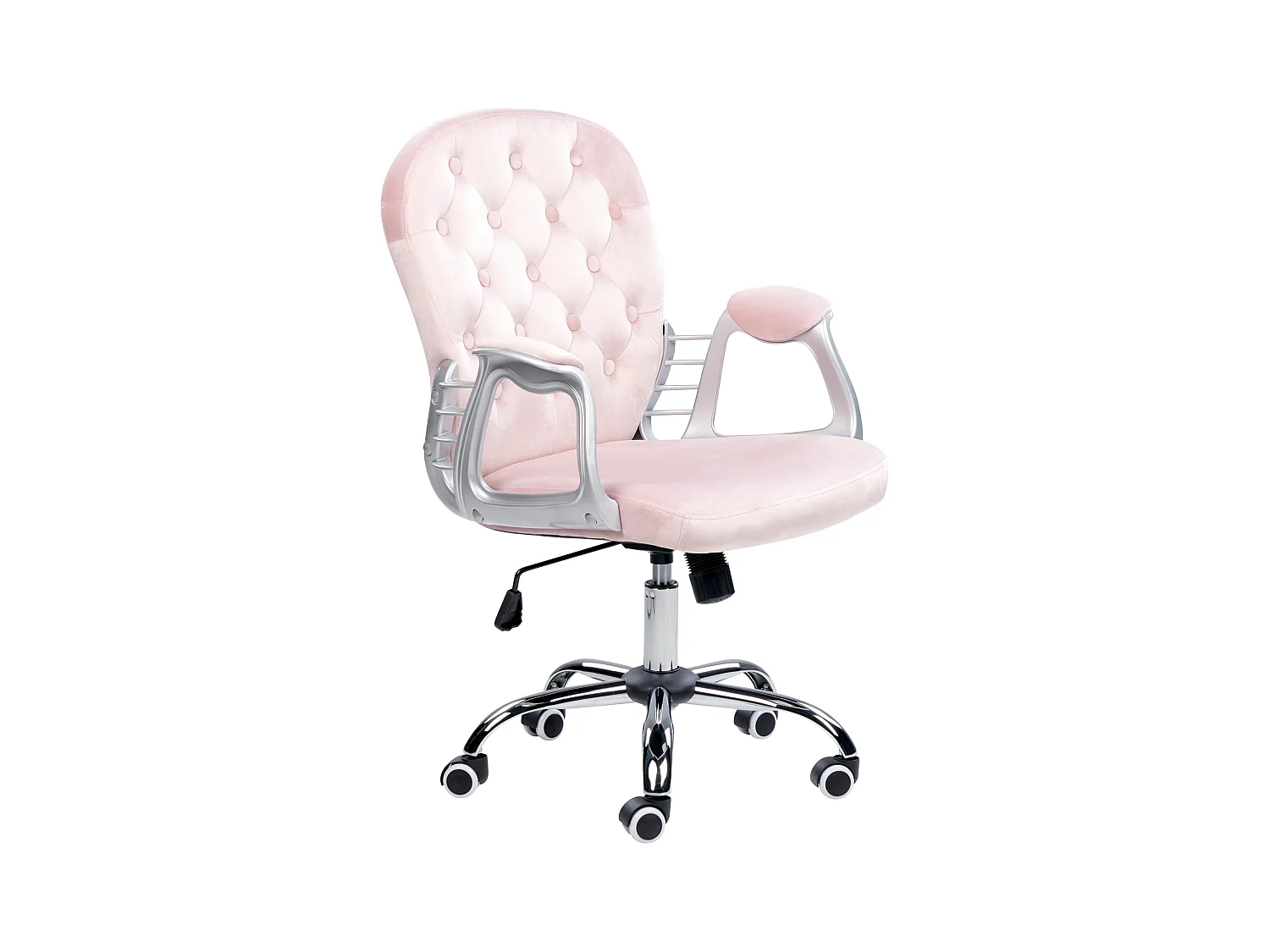 Büro Schreibtischstuhl Drehstuhl Samt Verstellbar Lehne Rosa Princess