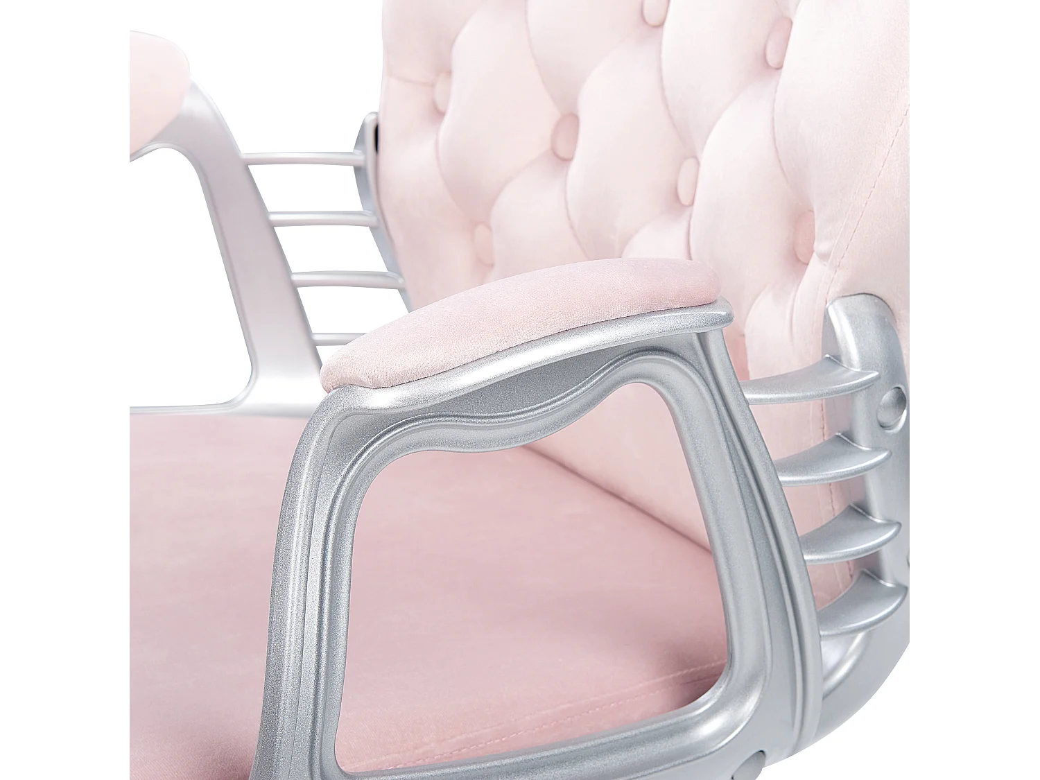 Chaise de bureau PRINCESS Velours Rose pastel