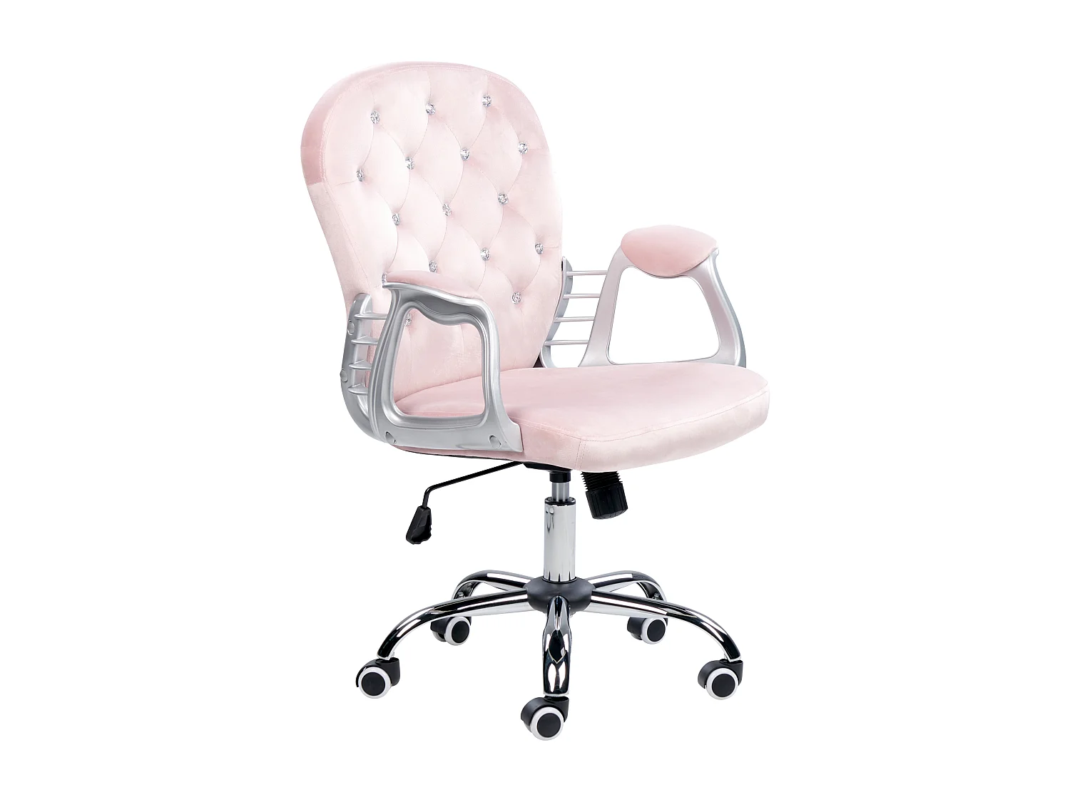 Chaise de bureau PRINCESS Velours Rose pastel