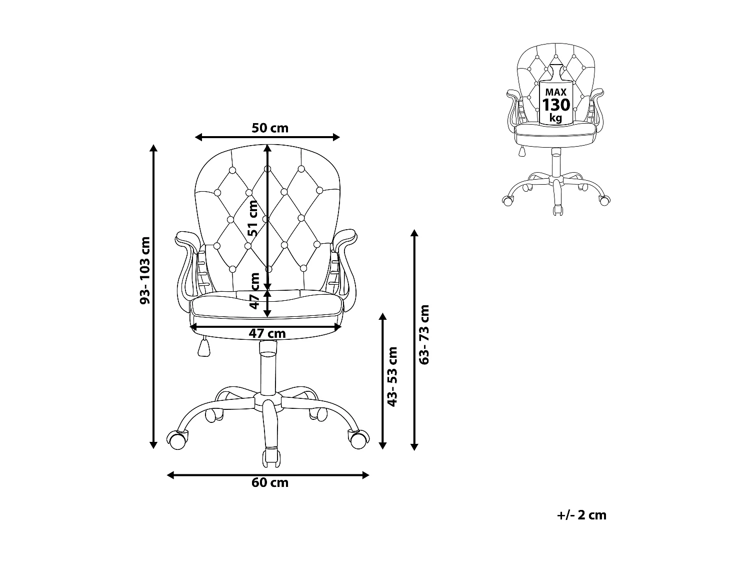 Chaise de bureau PRINCESS Velours Rose pastel