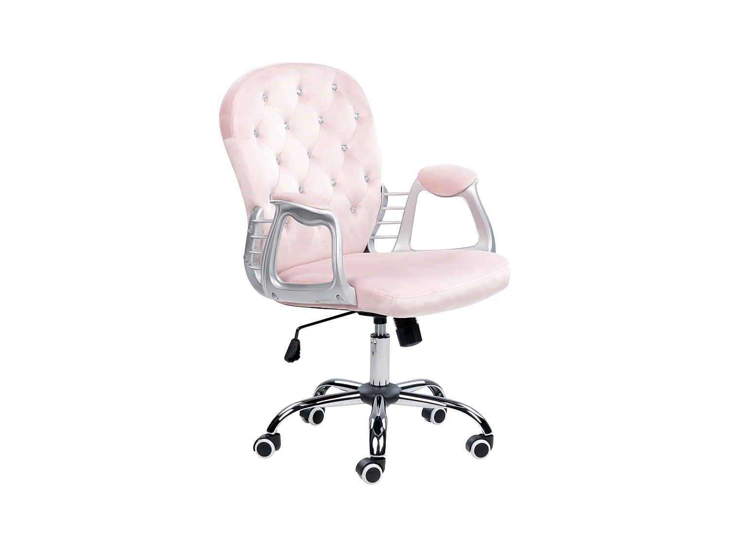 Chaise de bureau PRINCESS Velours Rose pastel
