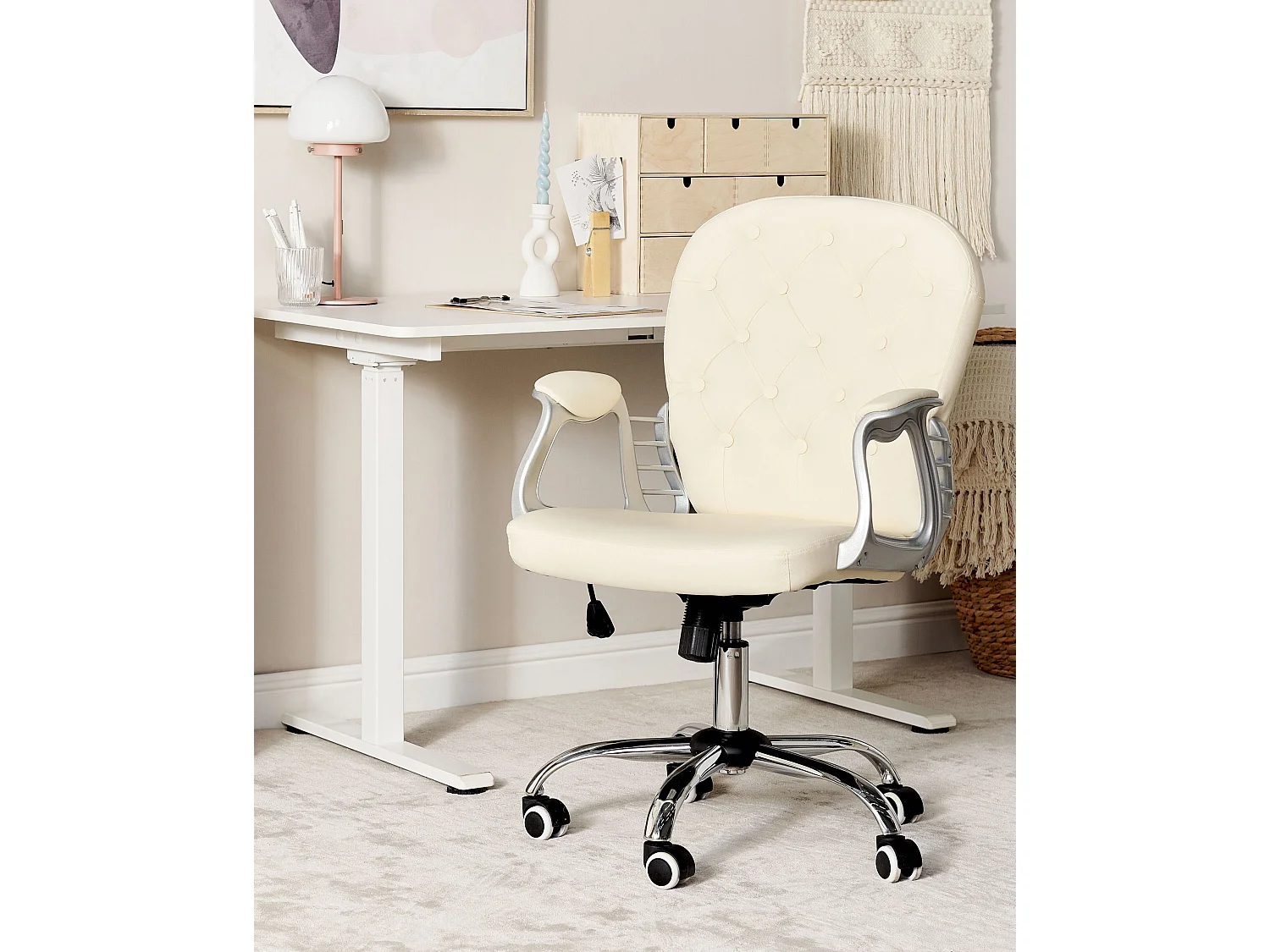 Bureaustoel Kunstleer Beige PRINCESS