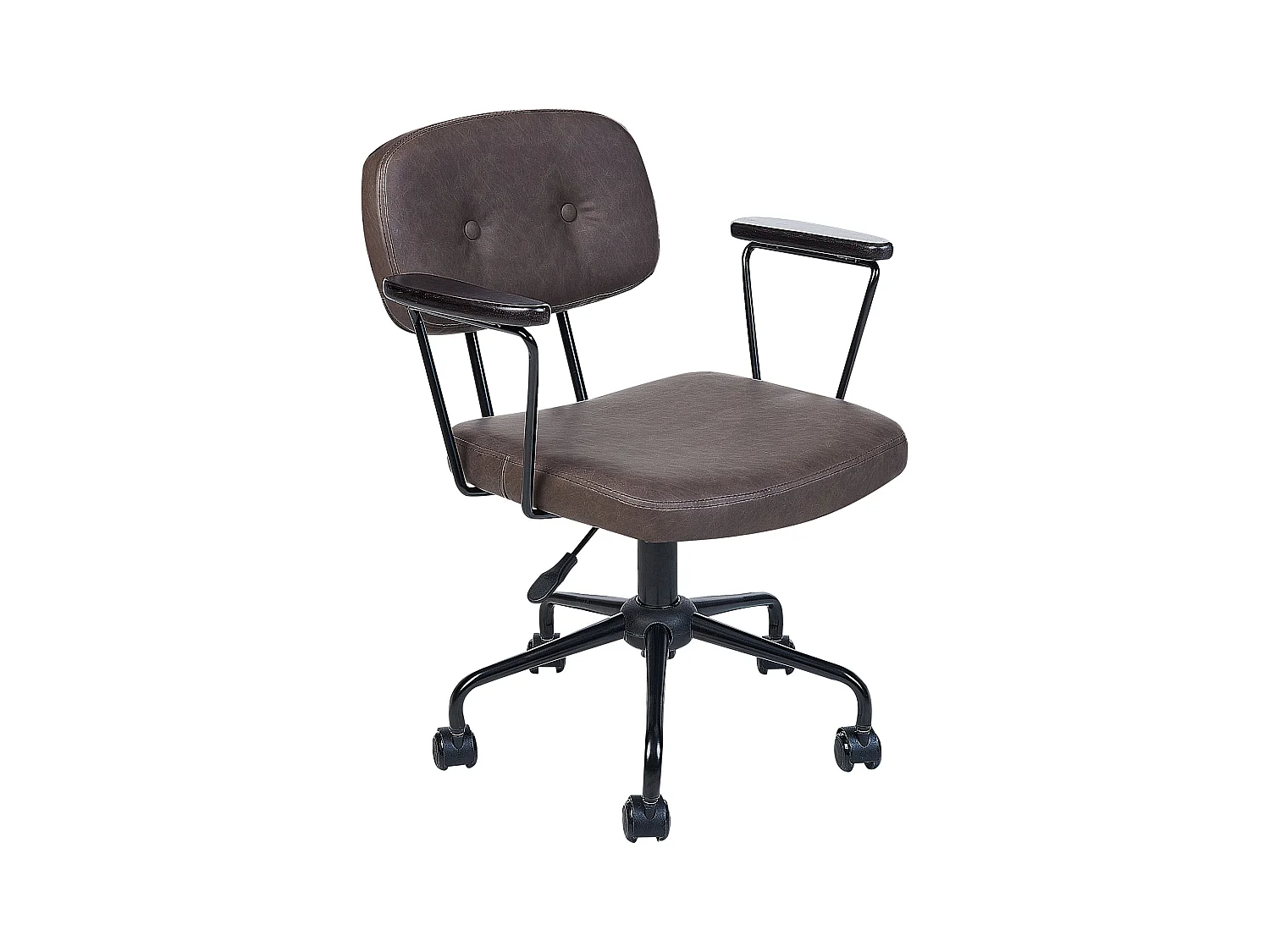 Chaise de bureau ALGERITA Cuir PU Marron foncé