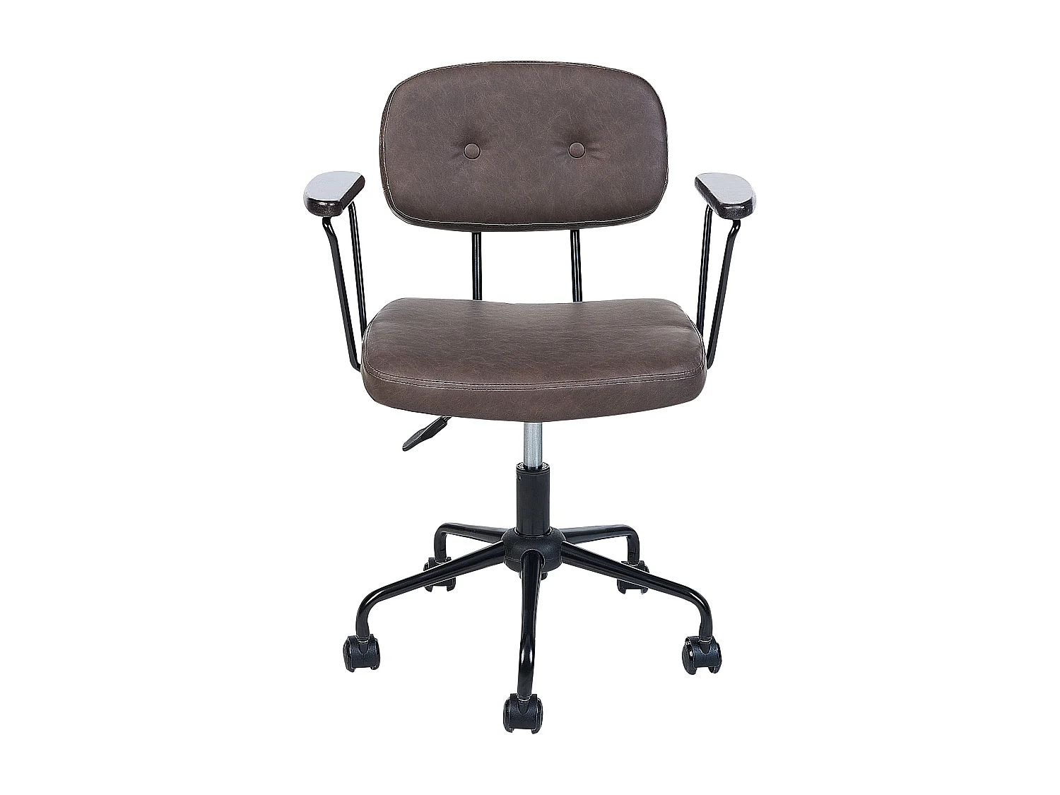 Chaise de bureau ALGERITA Cuir PU Marron foncé