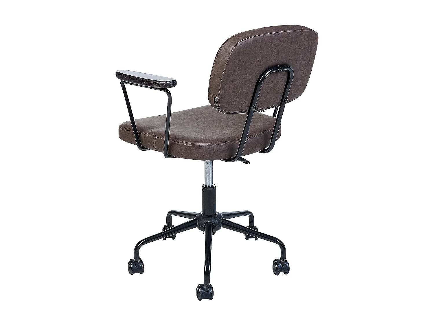 Chaise de bureau ALGERITA Cuir PU Marron foncé