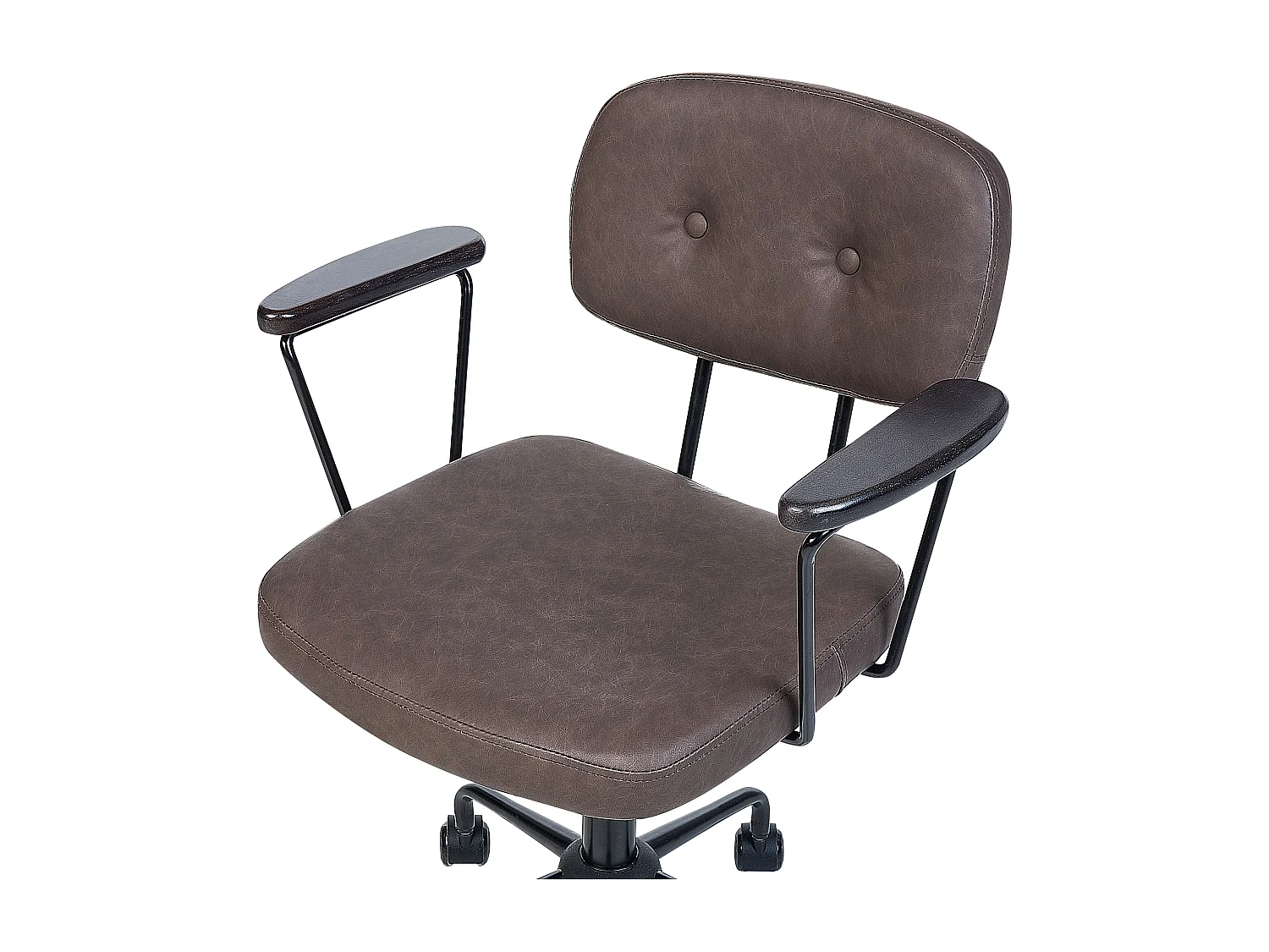 Chaise de bureau ALGERITA Cuir PU Marron foncé