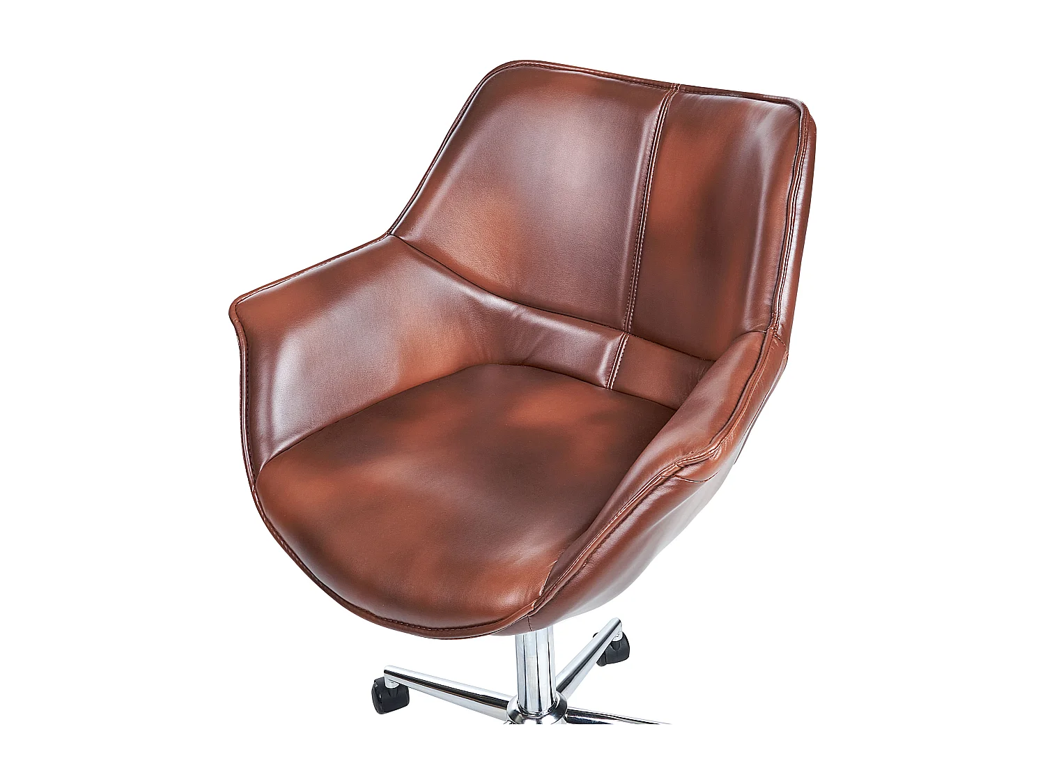 Chaise de bureau NEWDALE Cuir PU Marron foncé