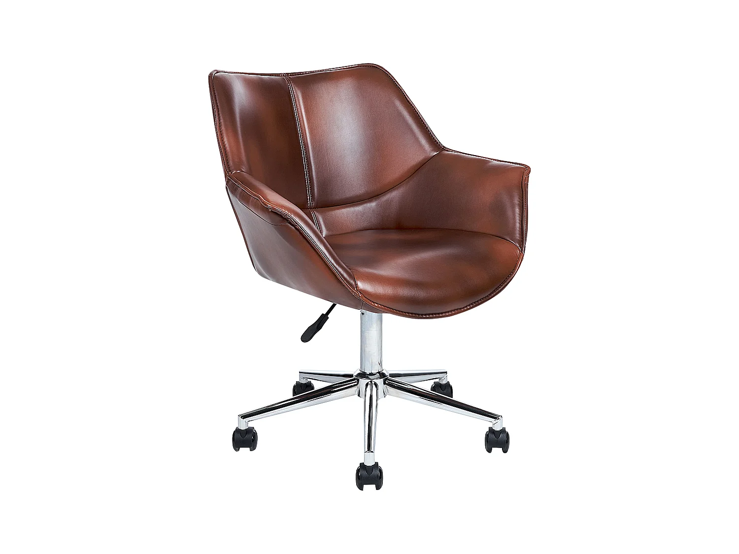 Chaise de bureau NEWDALE Cuir PU Marron foncé