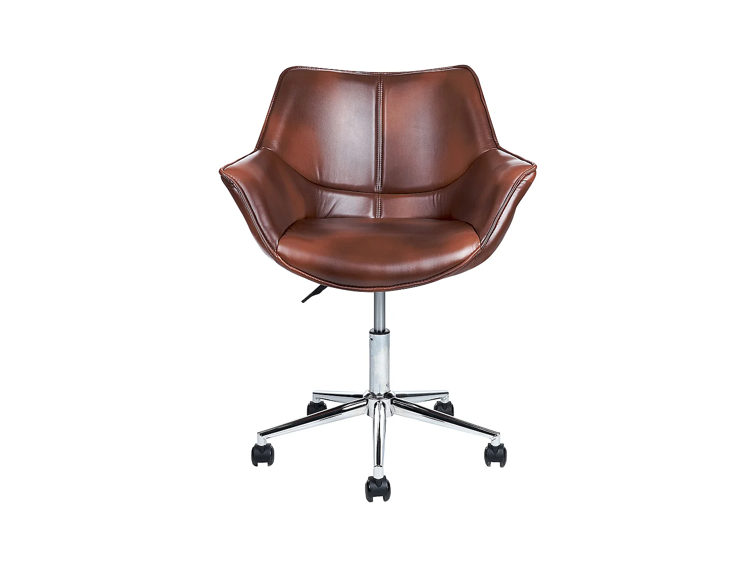 Chaise de bureau NEWDALE Cuir PU Marron foncé