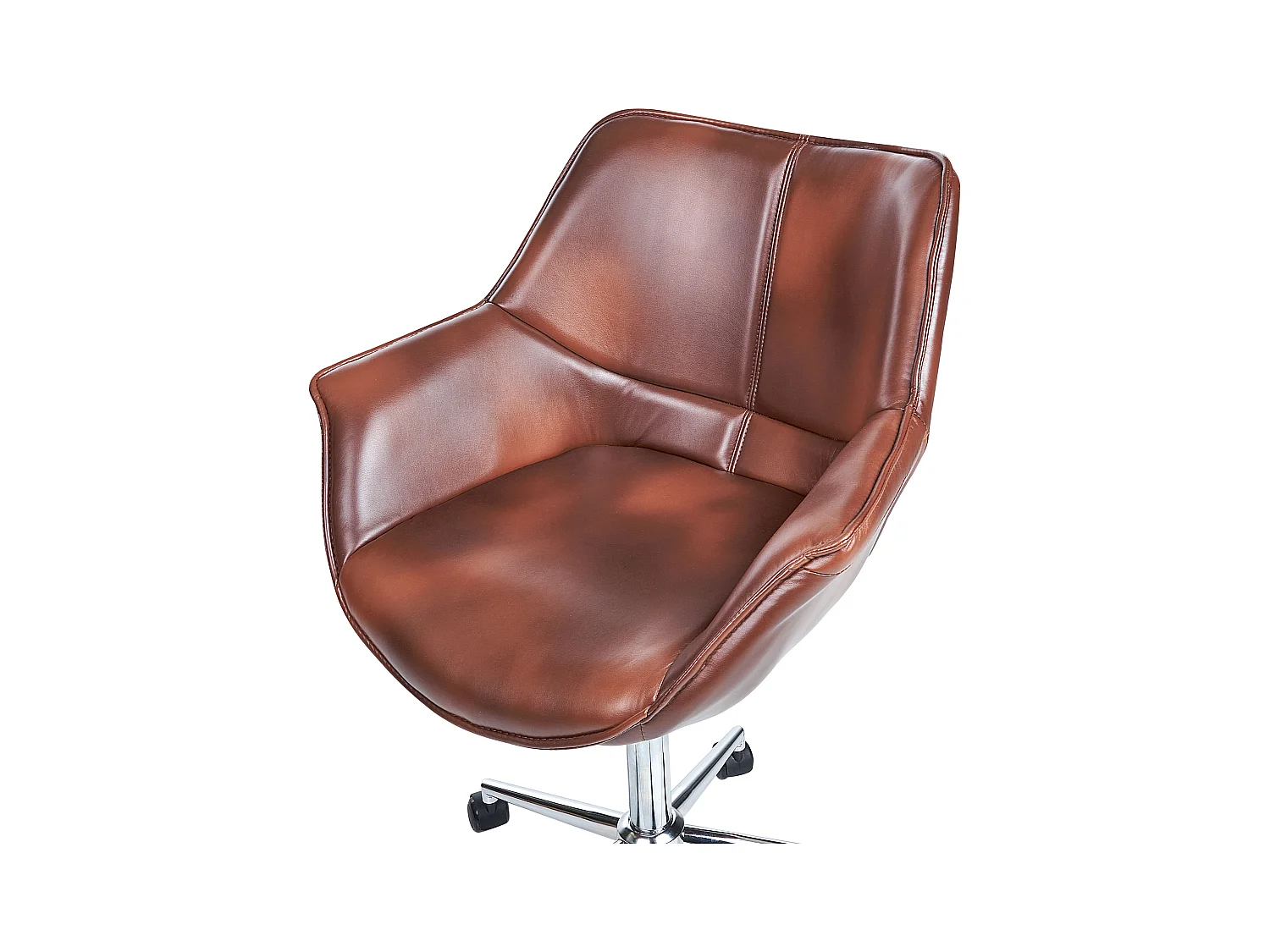 Chaise de bureau NEWDALE Cuir PU Marron foncé