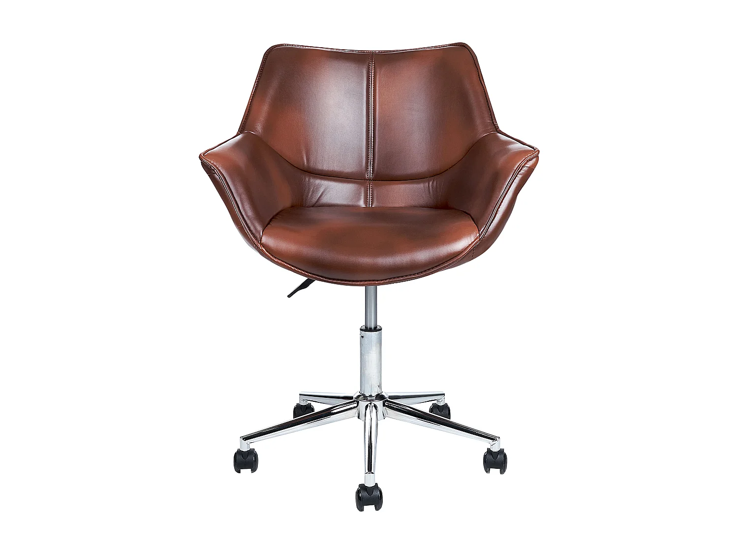 Chaise de bureau NEWDALE Cuir PU Marron foncé