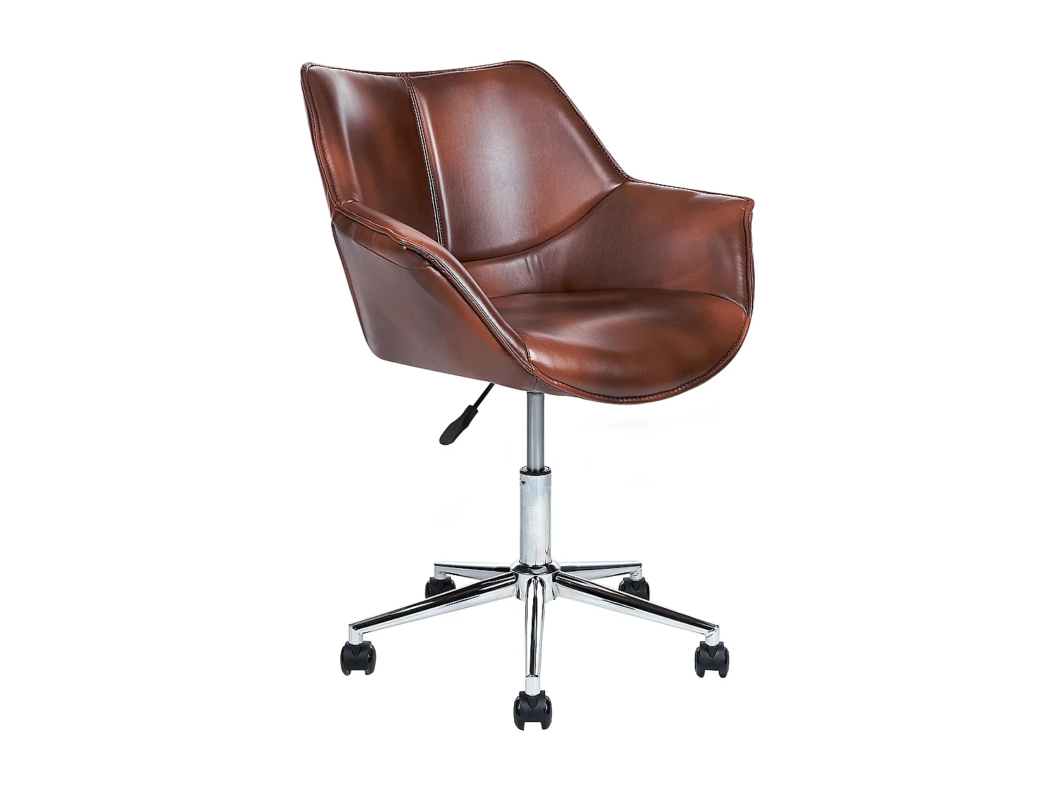 Chaise de bureau NEWDALE Cuir PU Marron foncé