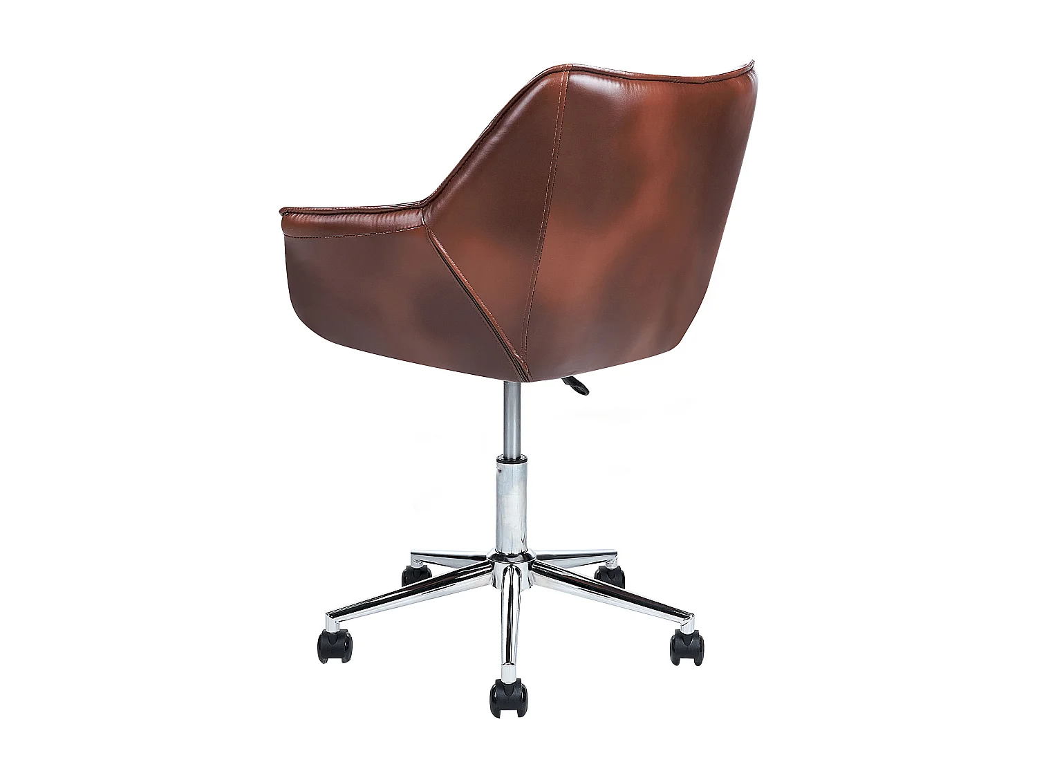 Chaise de bureau NEWDALE Cuir PU Marron foncé