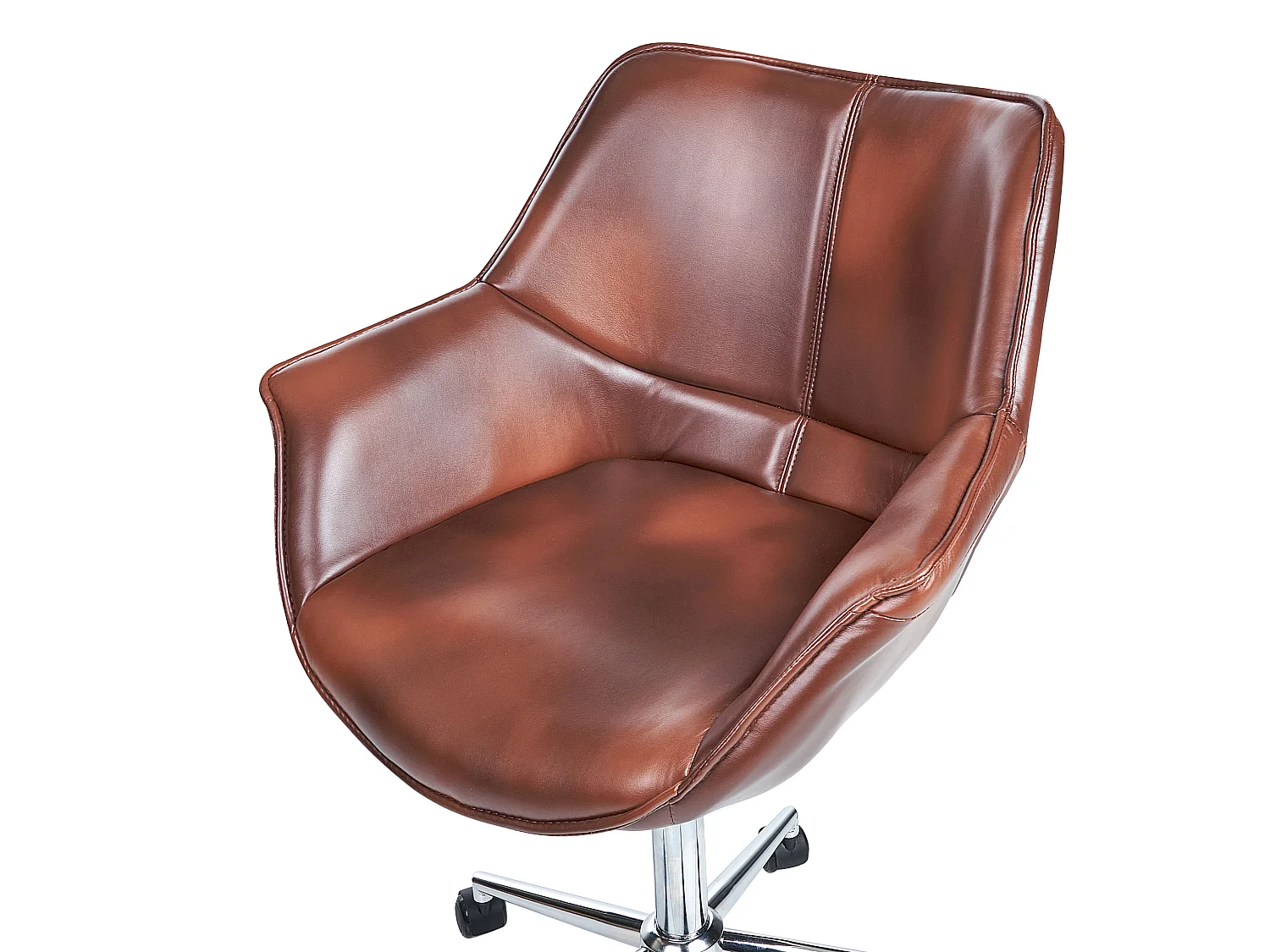 Chaise de bureau NEWDALE Cuir PU Marron foncé