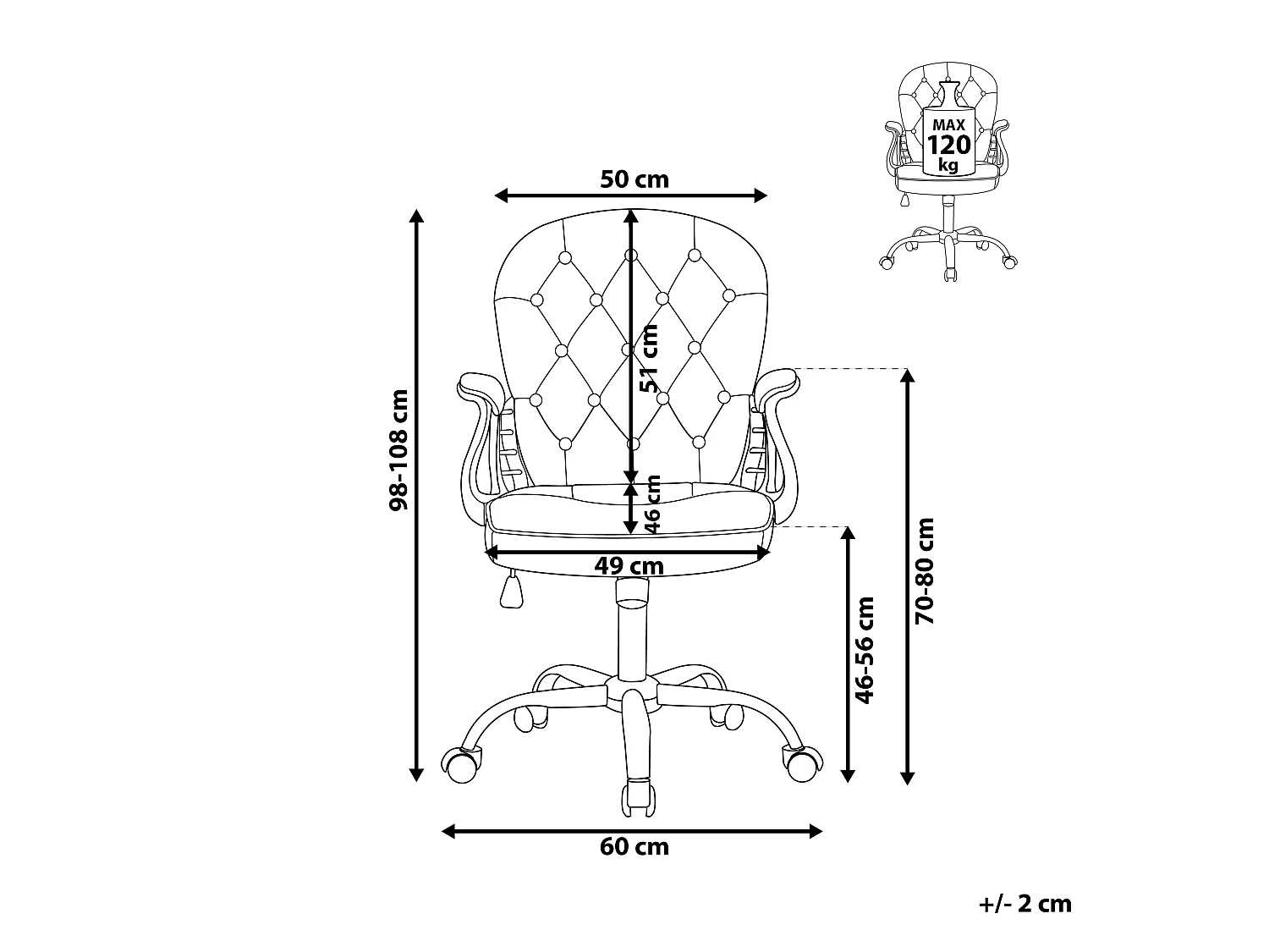 Bürostuhl Samtstoff hellgrau höhenverstellbar PRINCESS