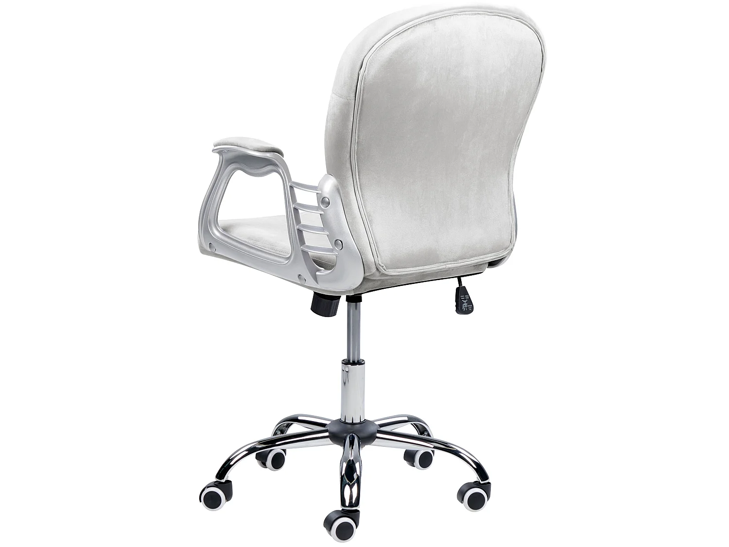 Bürostuhl Samtstoff hellgrau höhenverstellbar PRINCESS