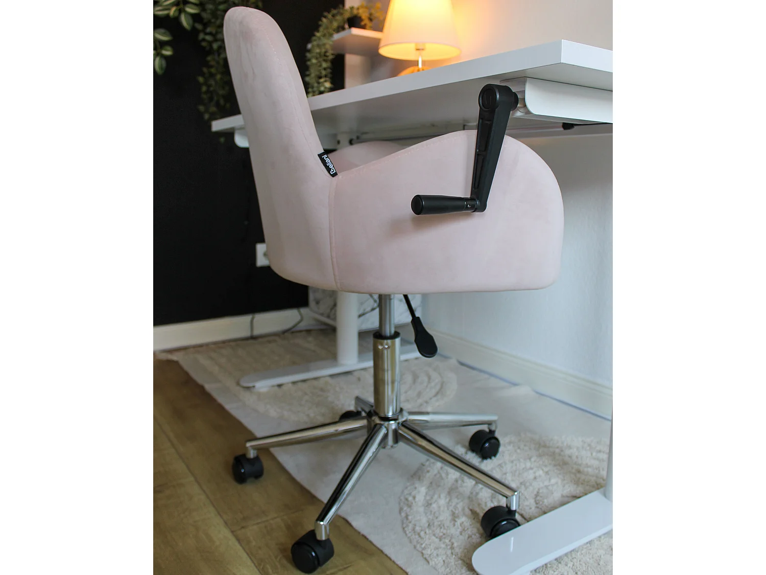 Sedia da scrivania PRIDDY Velluto Rosa