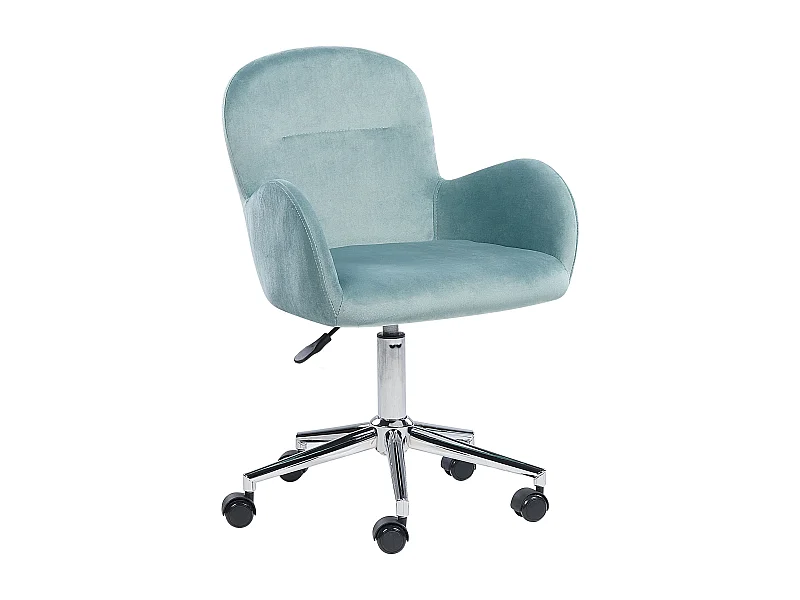 Chaise de bureau PRIDDY Velours Vert menthe