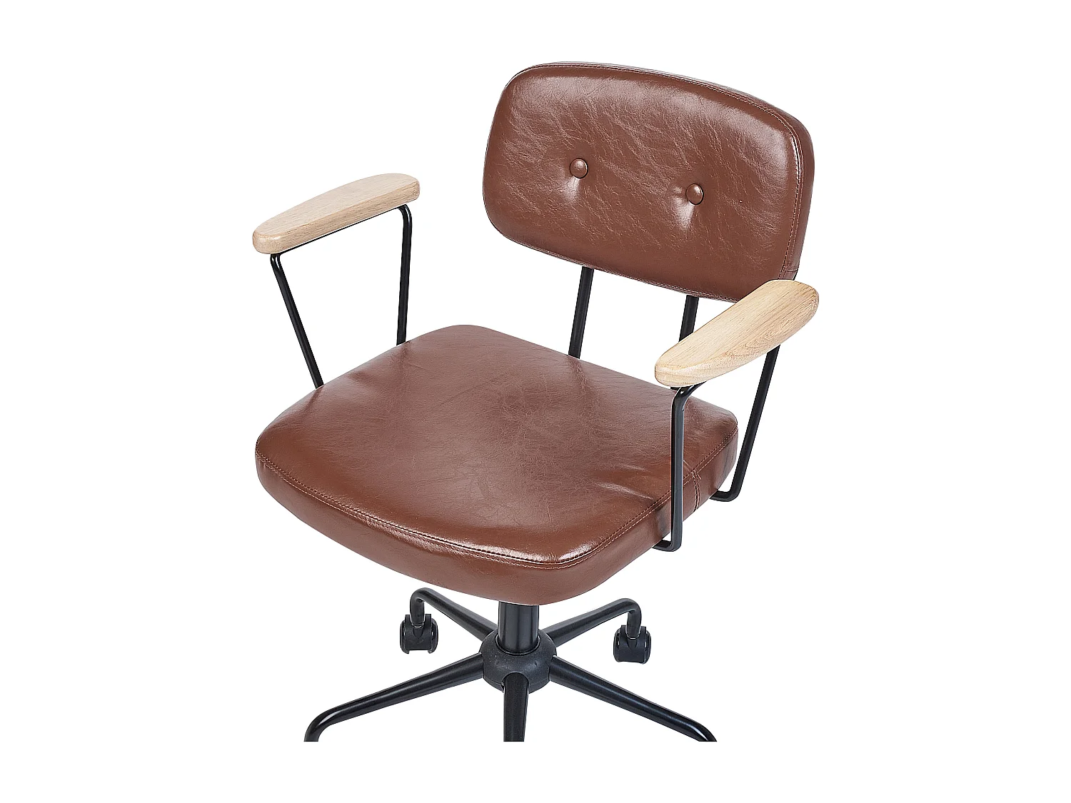 Chaise de bureau ALGERITA Cuir PU Marron