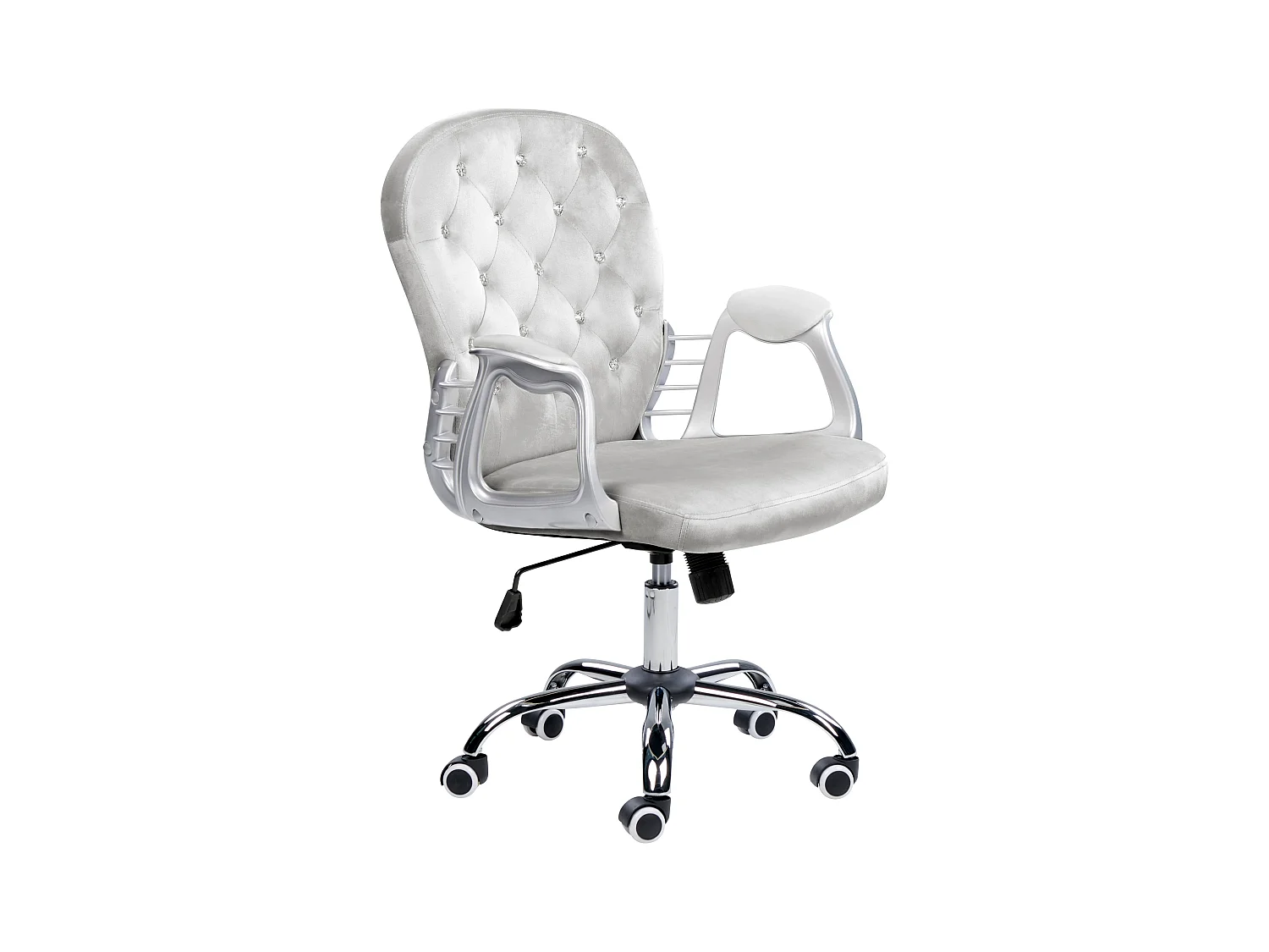 Chaise de bureau PRINCESS Velours Gris clair
